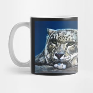 Snow Leopard Feeling Blue Mug